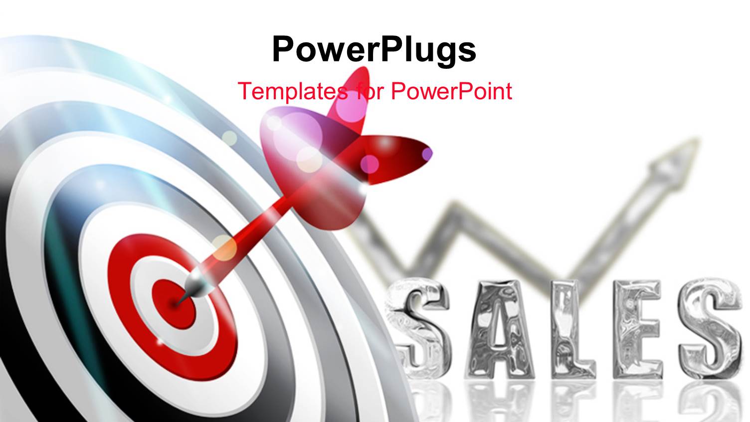 a Dart Hitting on Target with White Background and Place for Text