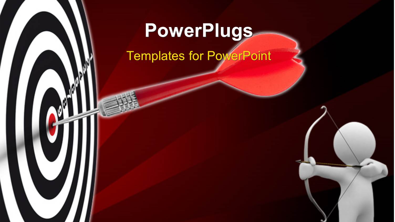 a Dart on Target with a Person Aiming and Brownish Background