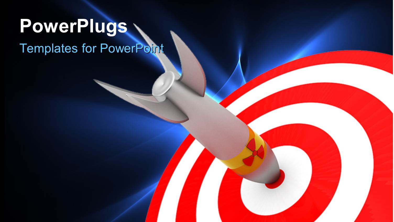 a Dartboard with a Dart and Bluish Background