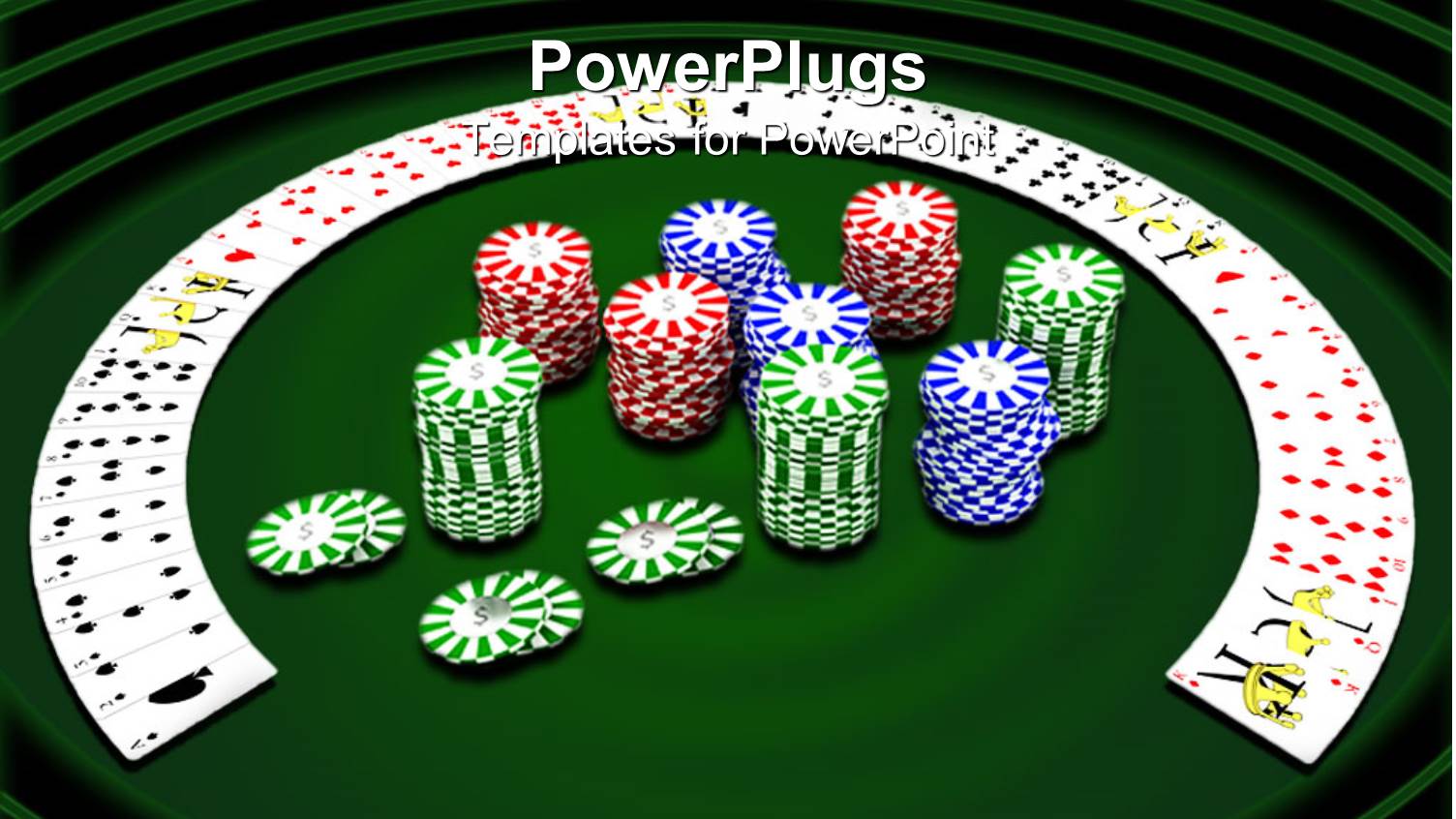 Deck of Cards Spread Out Around Stacked Casino Chips