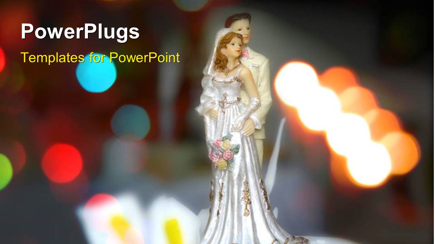 a Decoration Related to Wedding with Lights in the Background