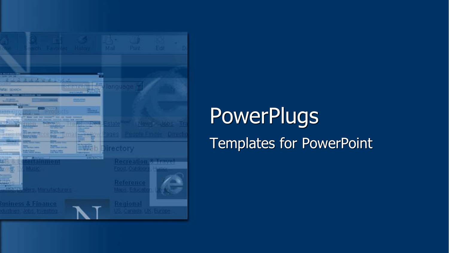 a Deep Blue Background and a Design at the Side