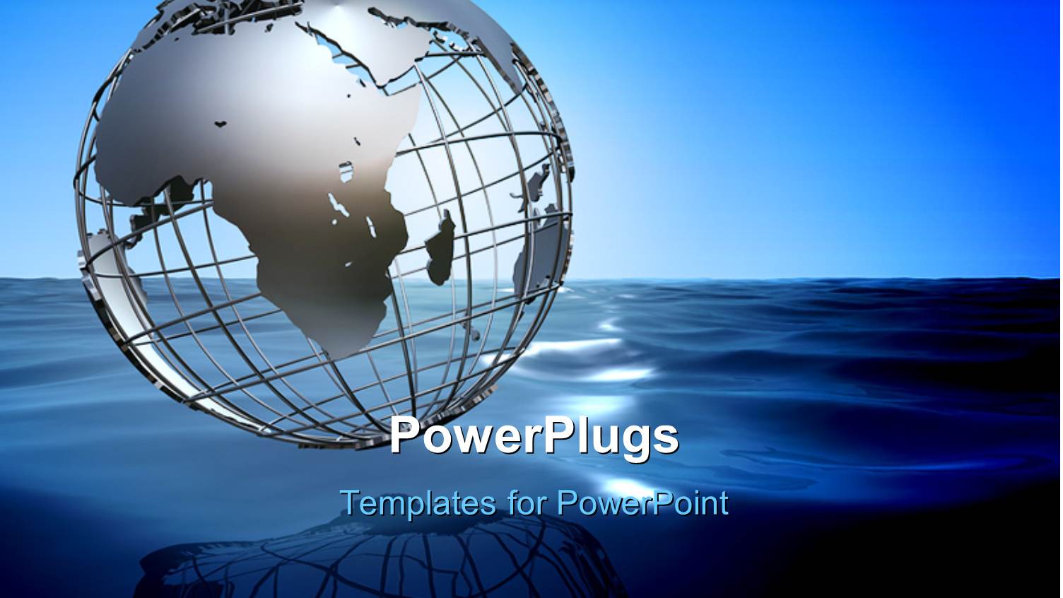 Deep Blue Ocean and Cloudy Sky with Wire Work of Earth Globe 