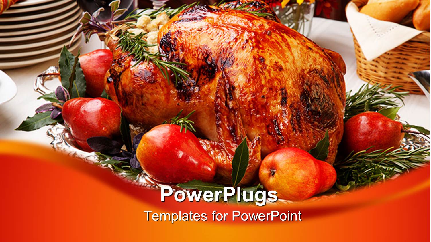 Delicious Roasted Turkey with Savory Vegetable Side Dishes in a Fall Theme