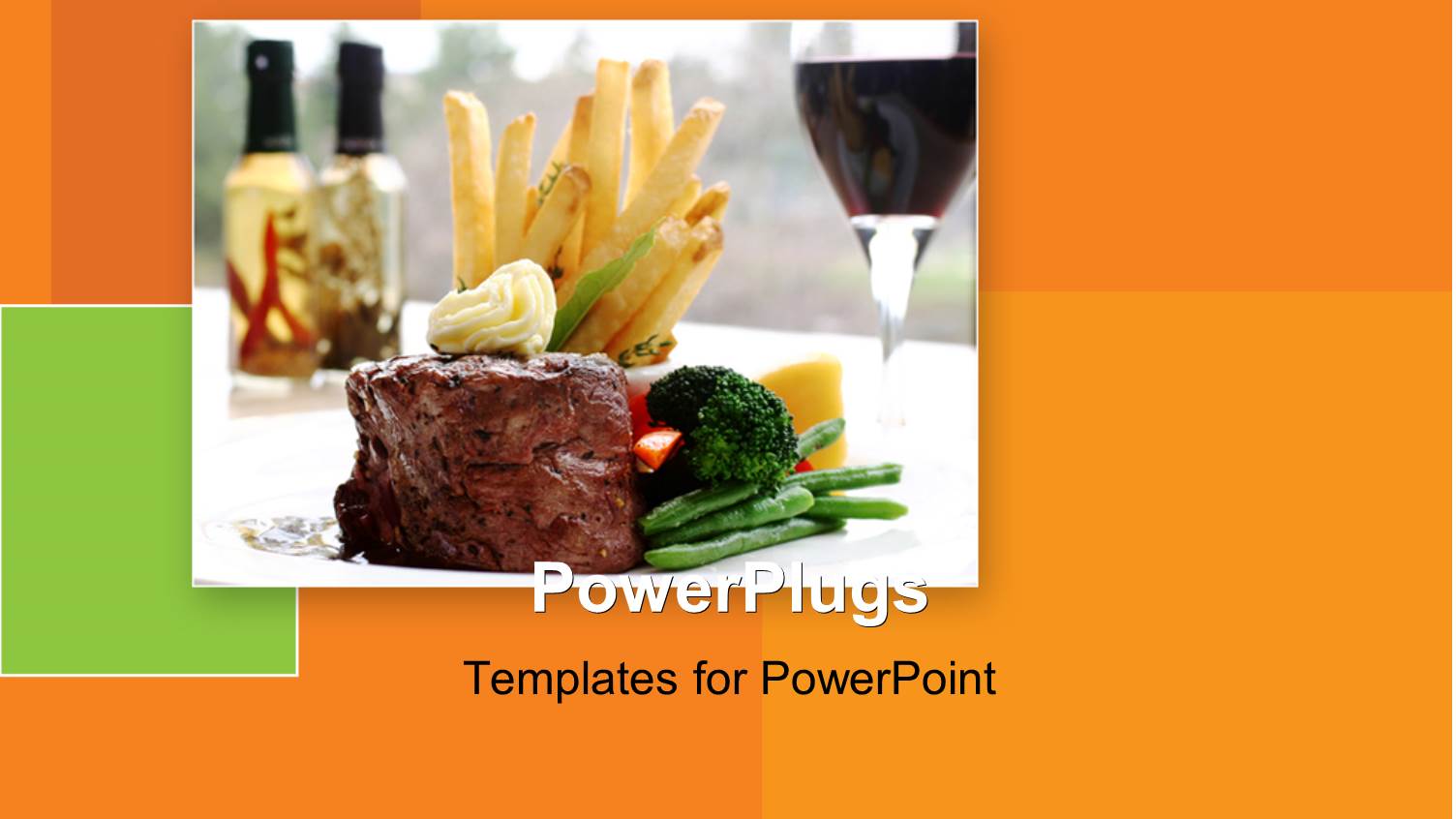 a Delicious Served Meal of Steak, Chips and Vegetables