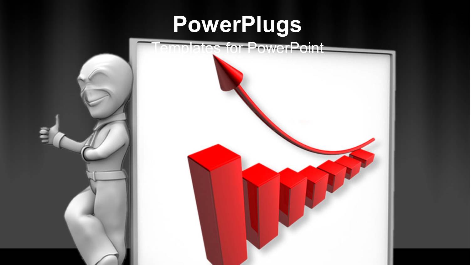 Depiction of an Adult Male Standing Beside a Red Bar Chart