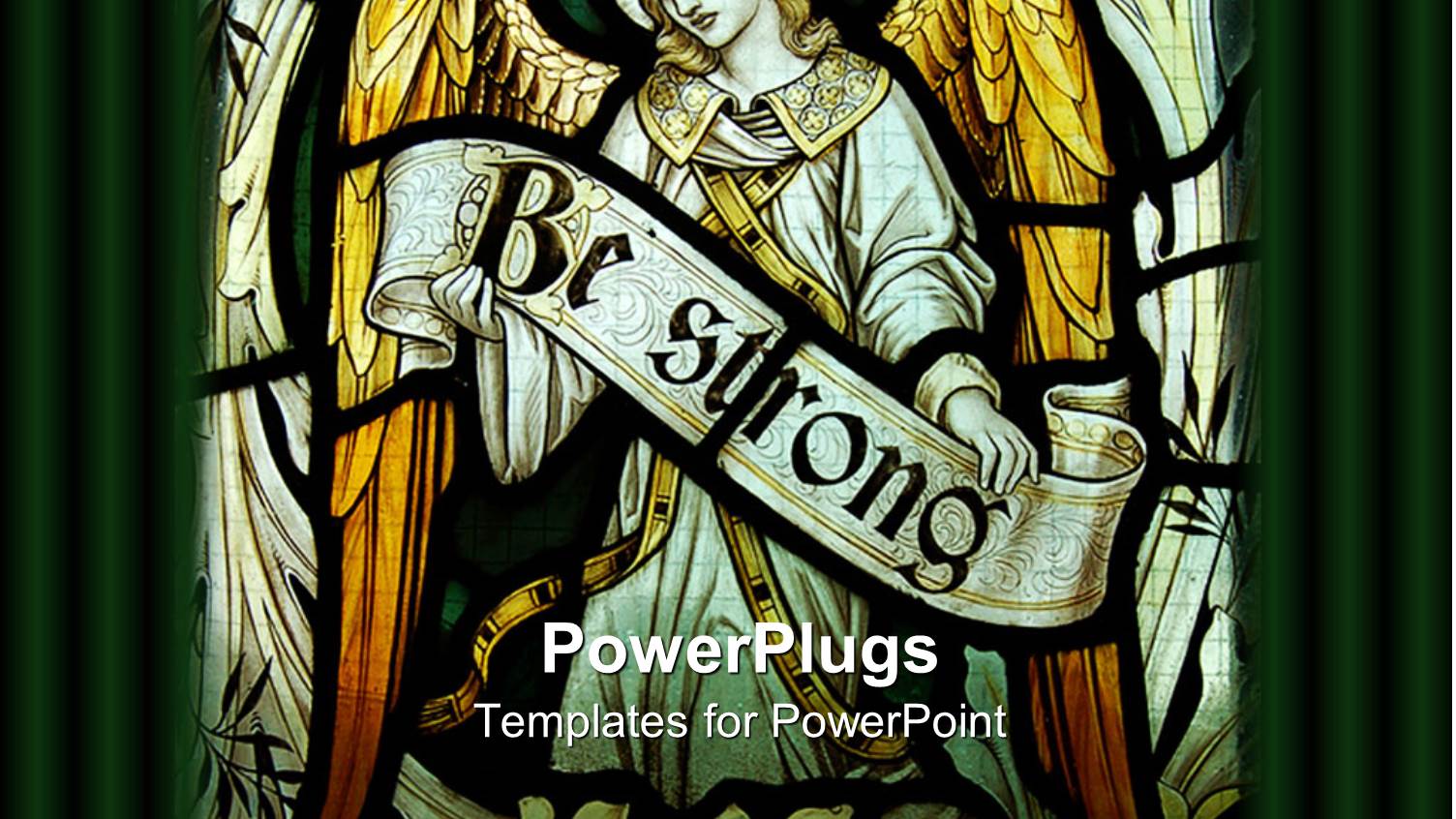 a Depiction of an Angel Holding a Sign of Being Strong