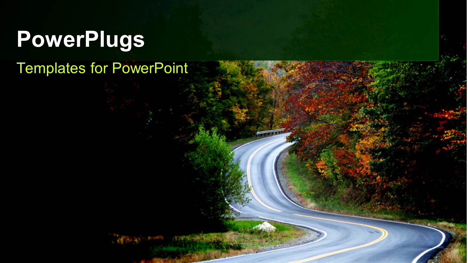 Depiction of Autumn with Curvy Road Through Autumn Trees