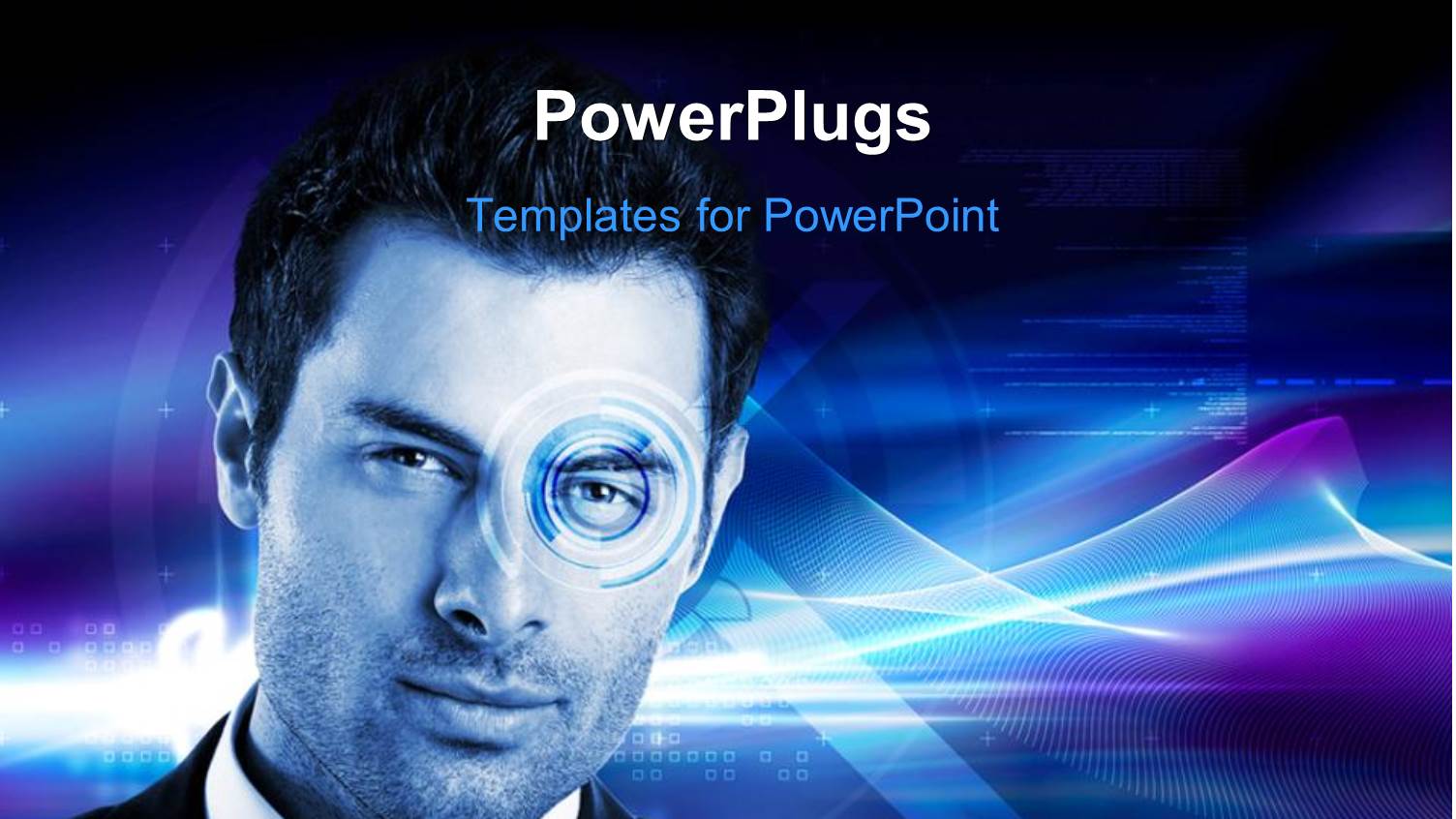 Depiction of Biometric Security with Retina Scan on Digital Background