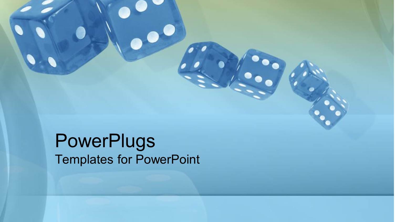 Depiction of Blue Dice Rolled on Blue and Green Background 