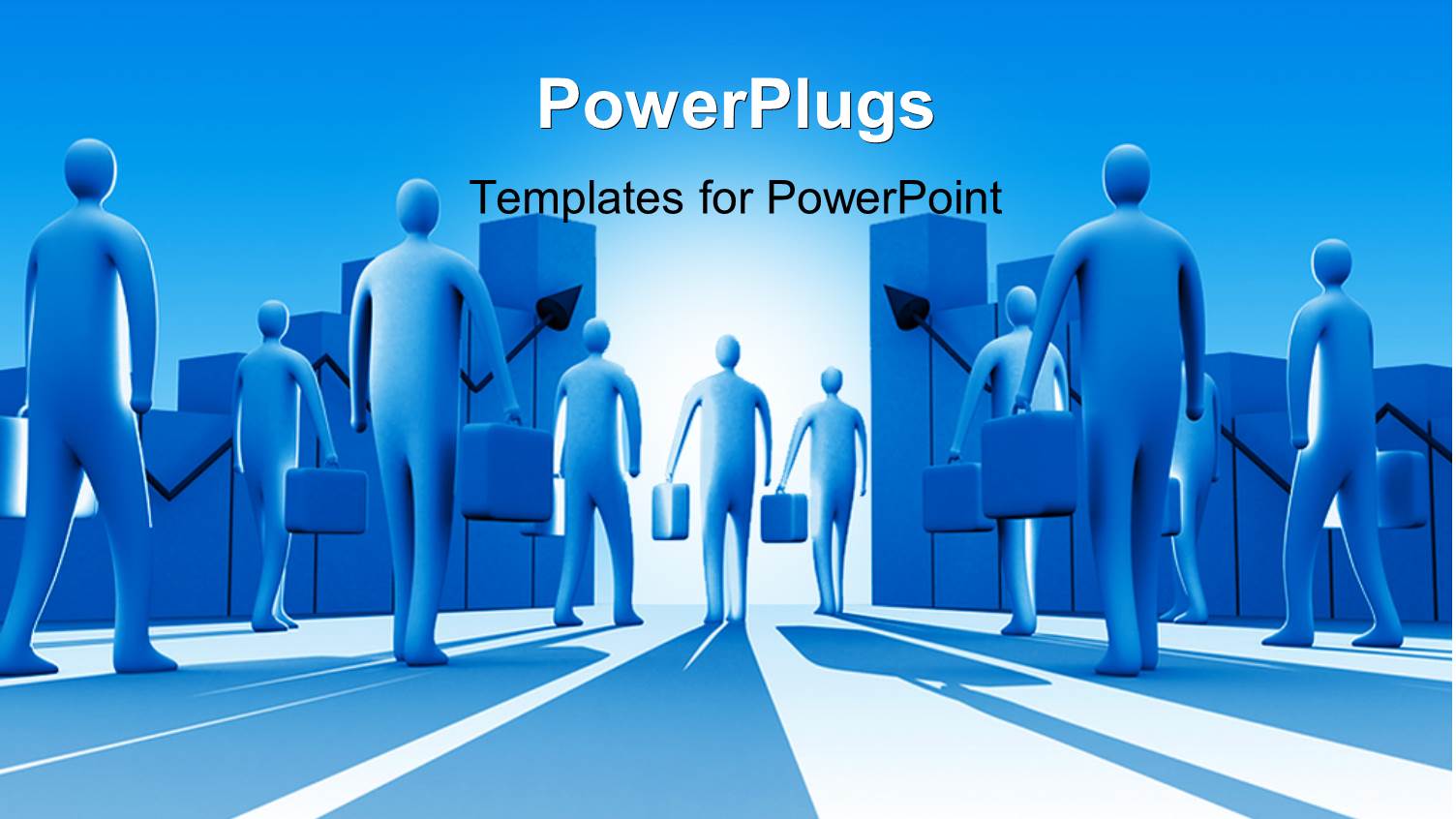 Depiction of Business People with Briefcase Walking Towards Success