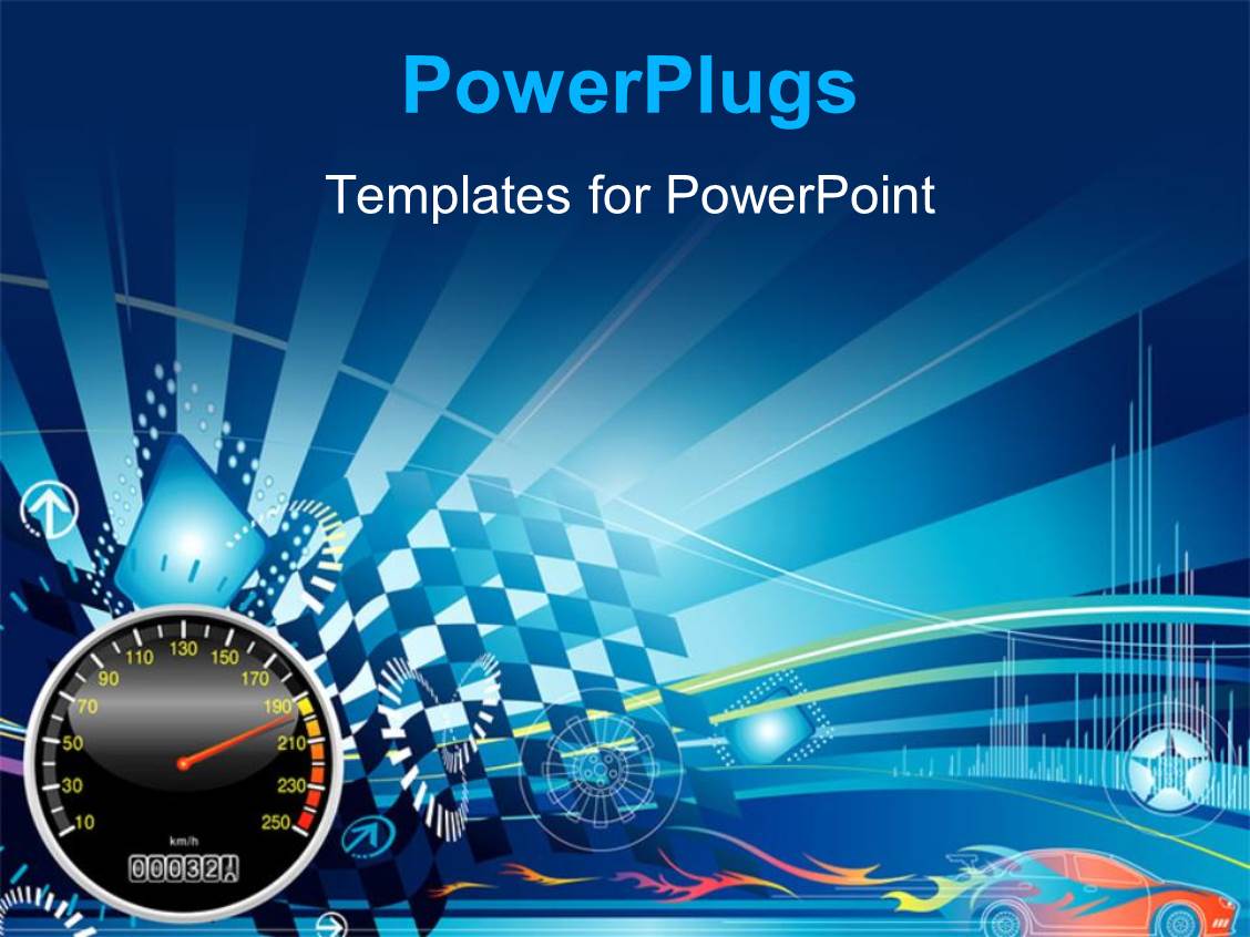 powerpoint-template-depiction-of-car-racing-with-speedometer-and