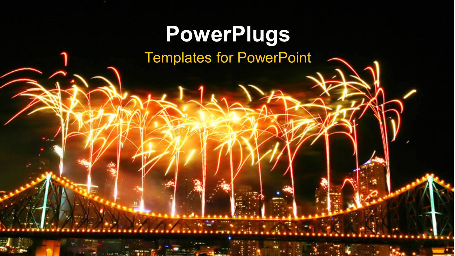 Depiction of Celebration with Fireworks in Night Sky Over Urban City