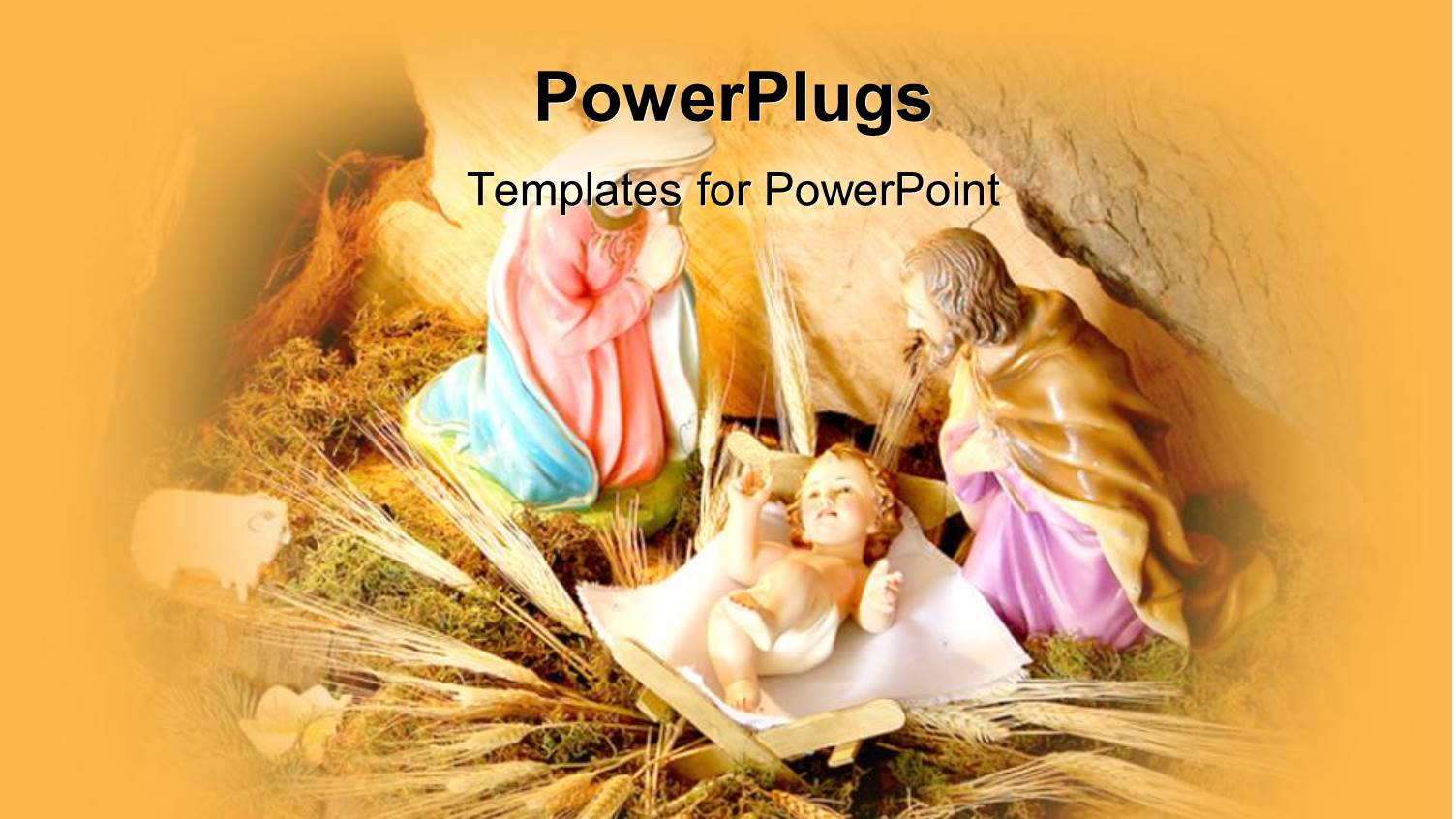 Depiction of Christmas with Baby Jesus in Manger