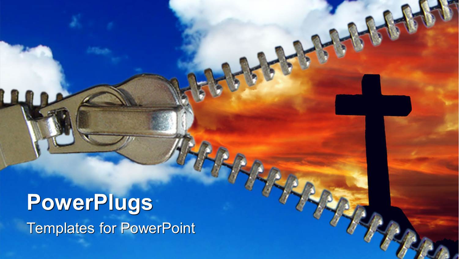 a Depiction of Clouds and the Holy Cross Along with a Zip