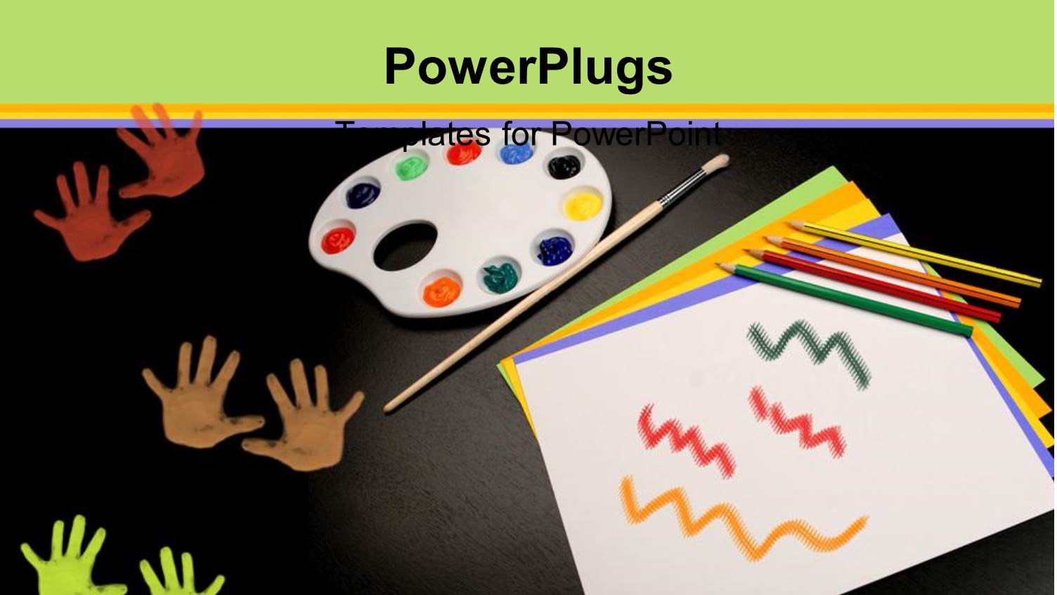 Depiction of Common Art Supplies like Pencils, Paint Pad