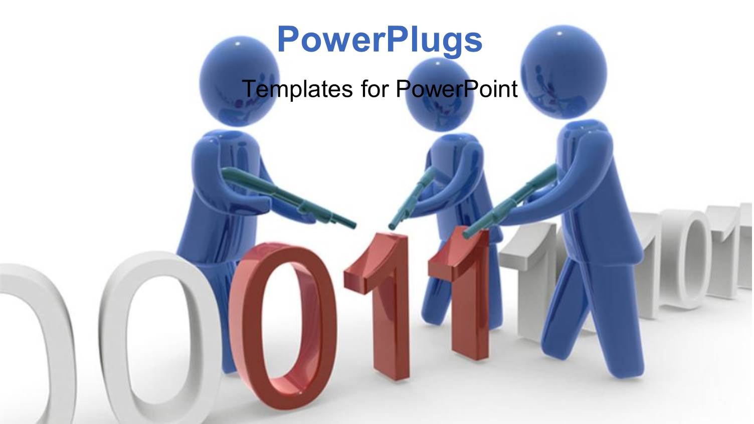 Depiction of Data Security with Three 3D Men Filtering Corrupt Binary Data