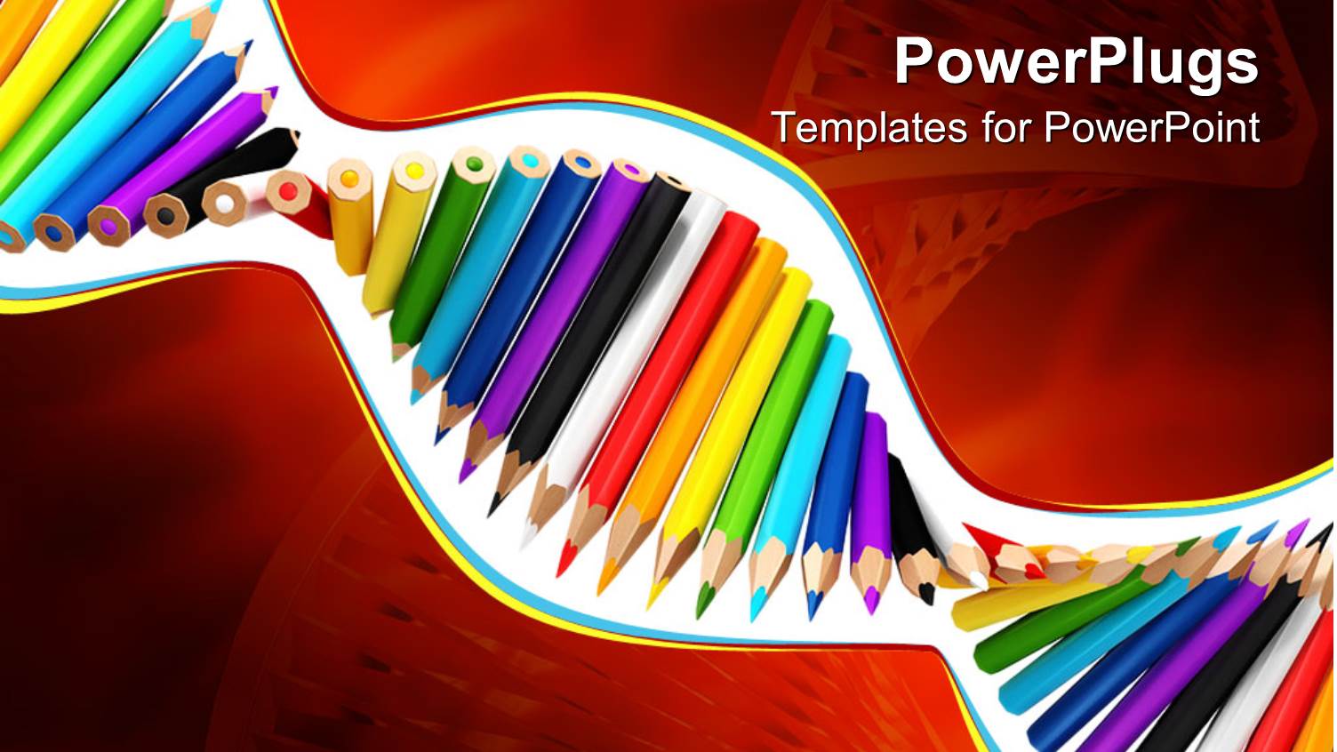 a Depiction of a DNa with Color Pencils in it