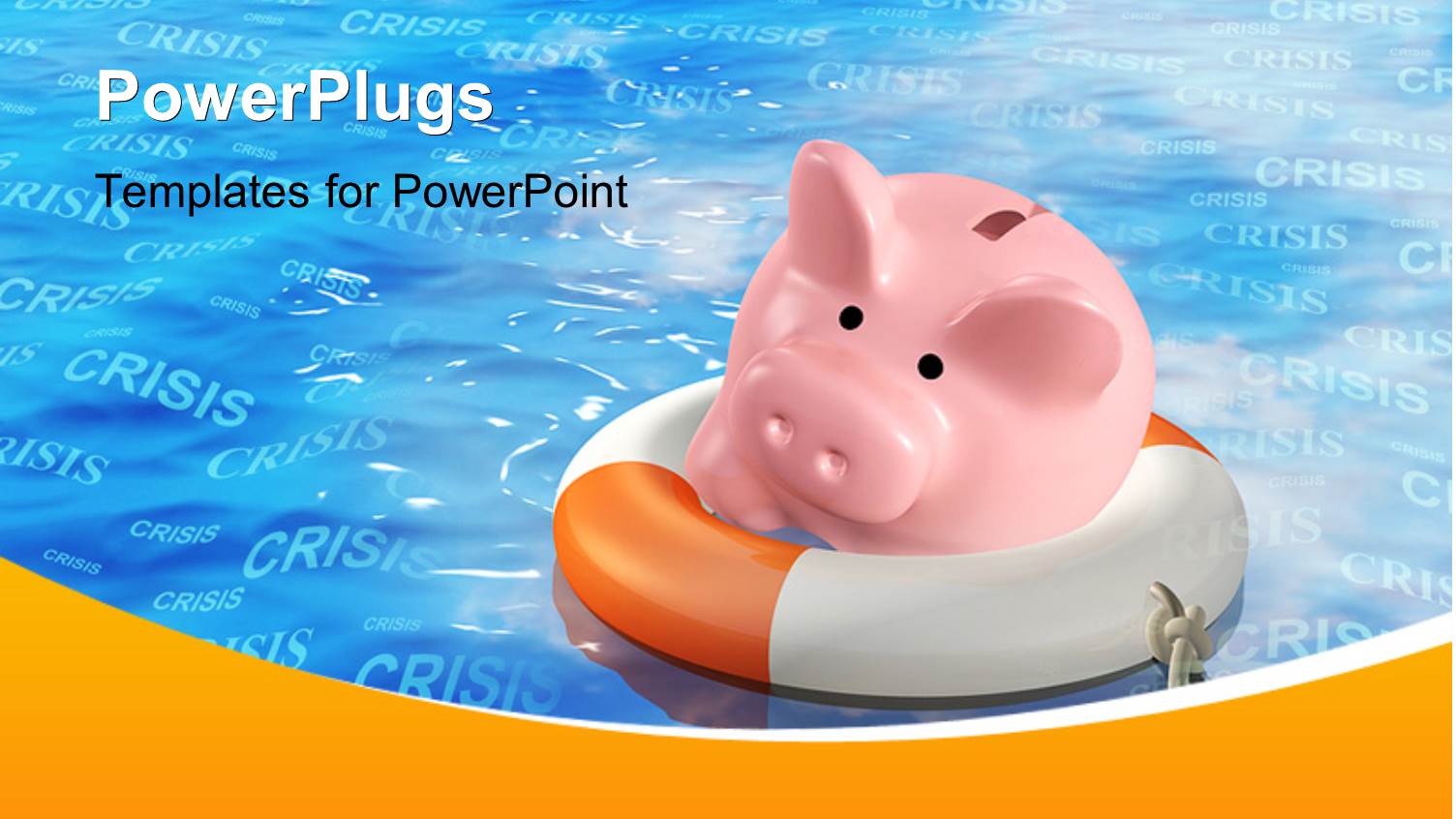 Depiction of Financial Crisis with Piggy Bank on Life Saver