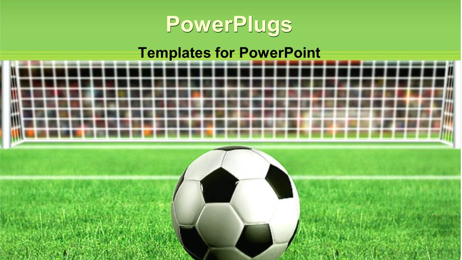 Depiction of a Football on Grass in Front of a Net