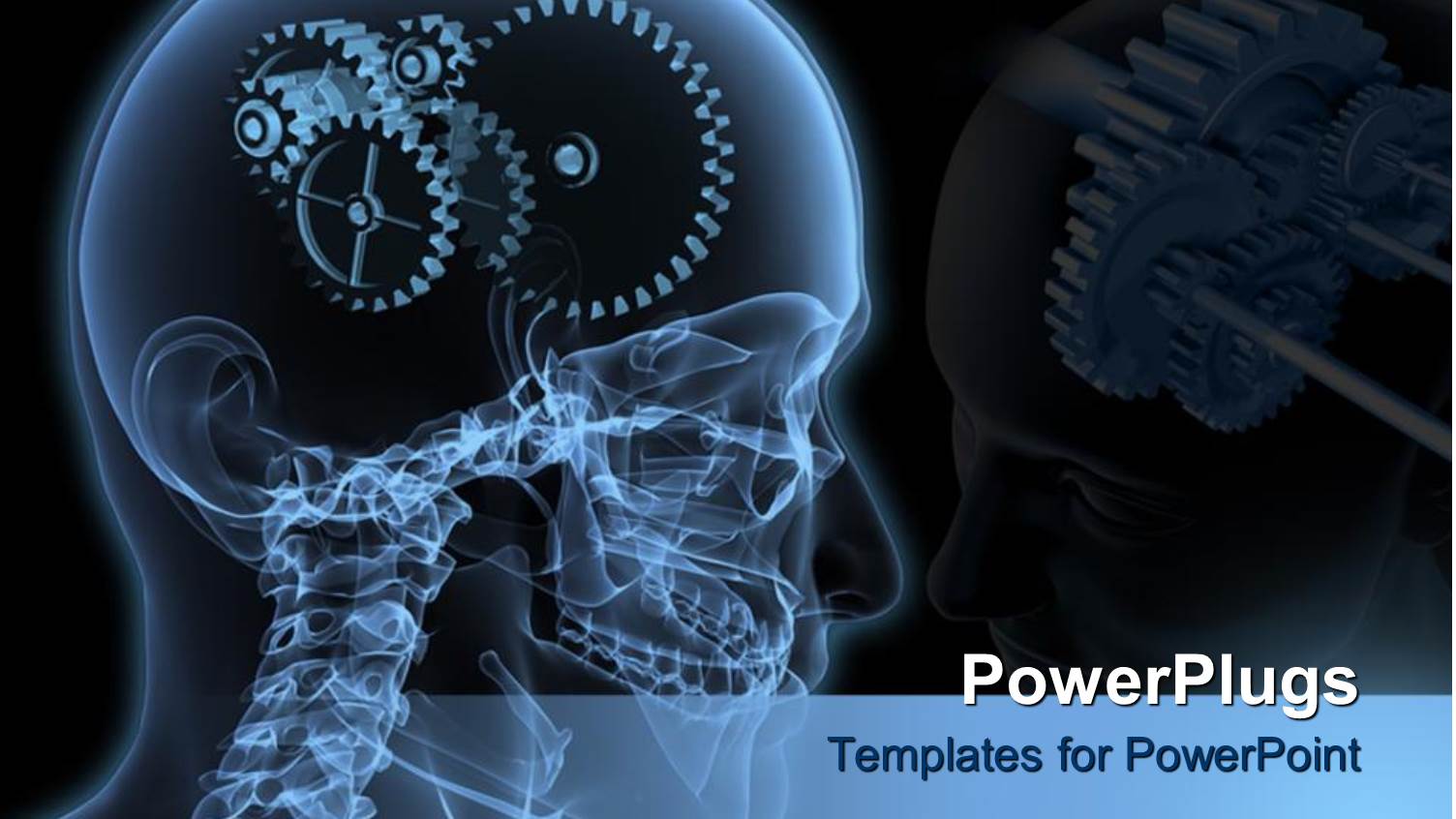 the Depiction of Gears Instead of Human Brain with Blackish Background