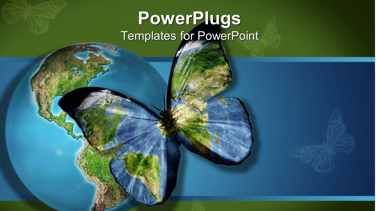 the Depiction of the Globe on Butterfly's Wings Along with Globe in the Background