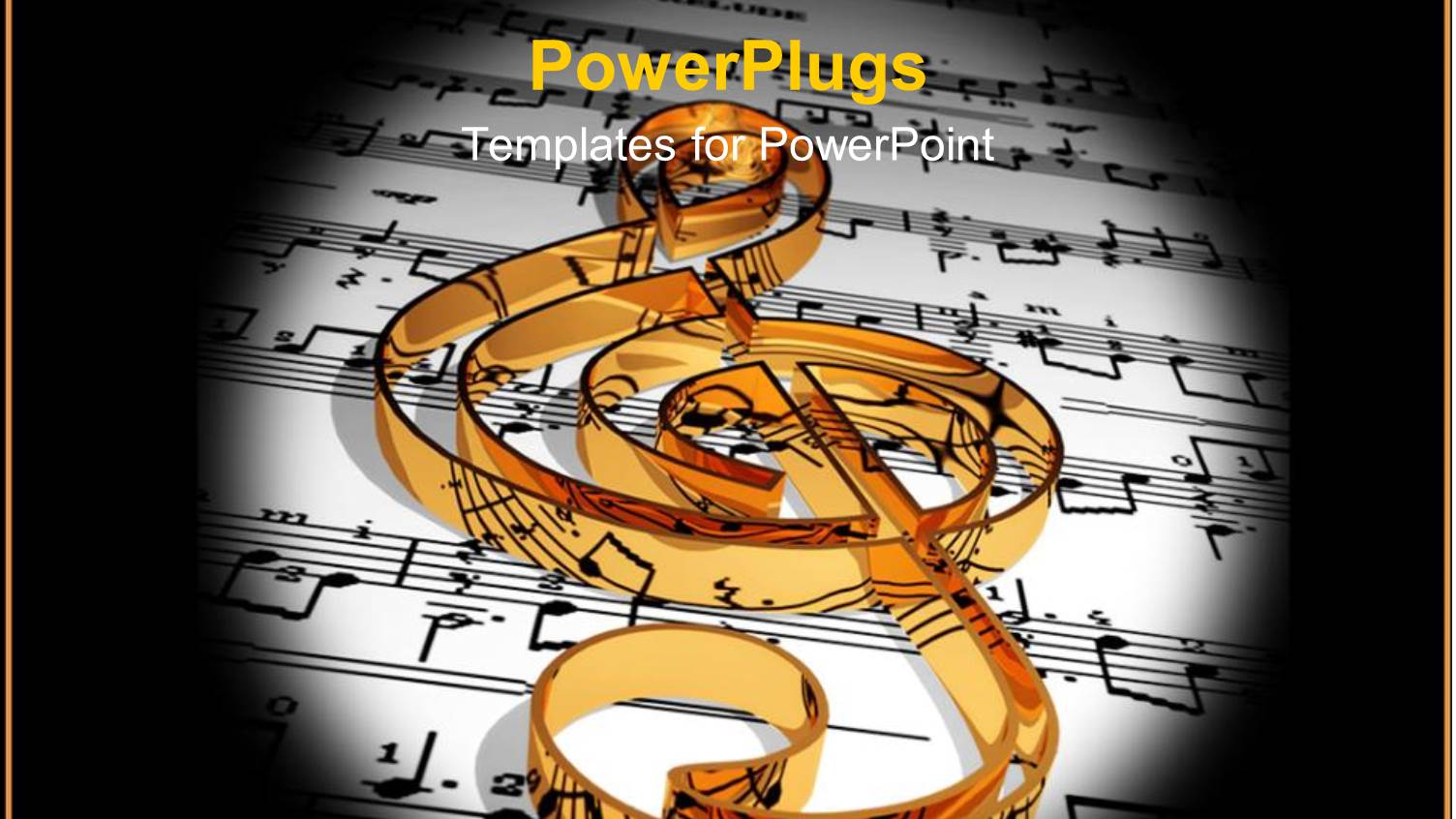 Depiction of Golden Music Symbol on Music Sheet in Circular Shape Surrounded by Black Background