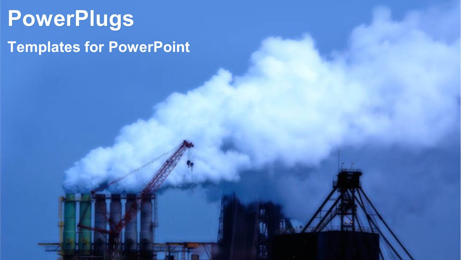 Depiction of a large Industrial Site and Blue Smoke