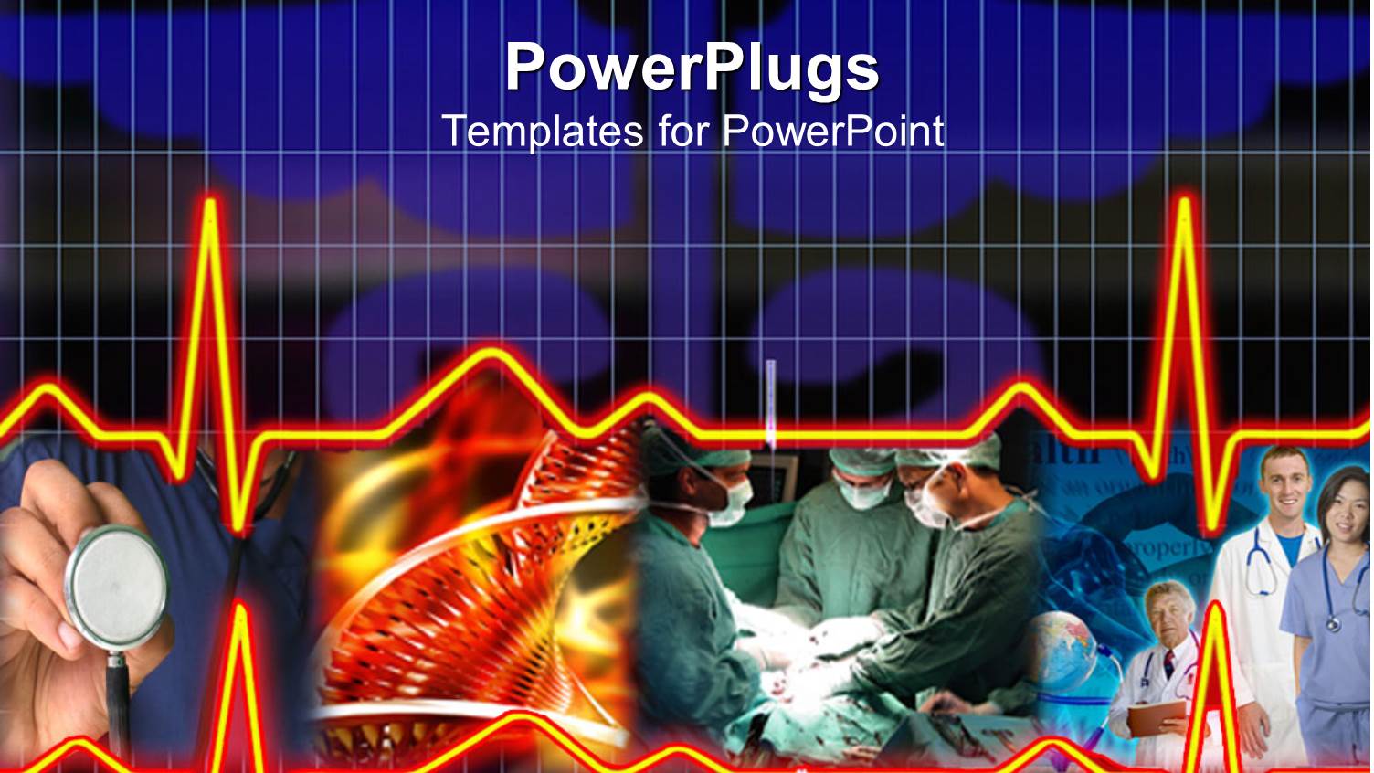 a Depiction of Medical Staff Along with Heartbeat Lines