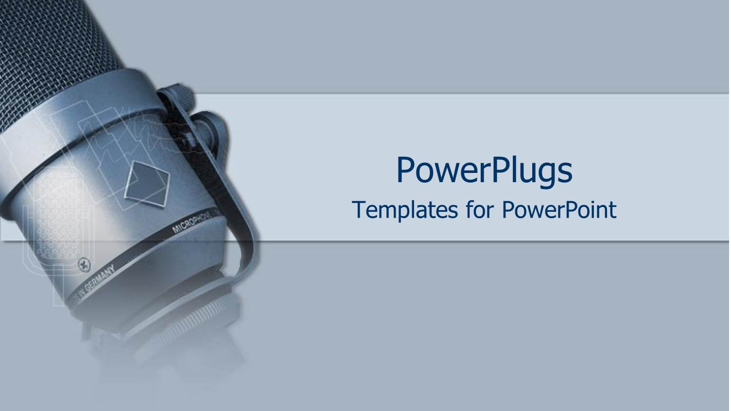 a Depiction of a Mike with Grey Background and Place for Text