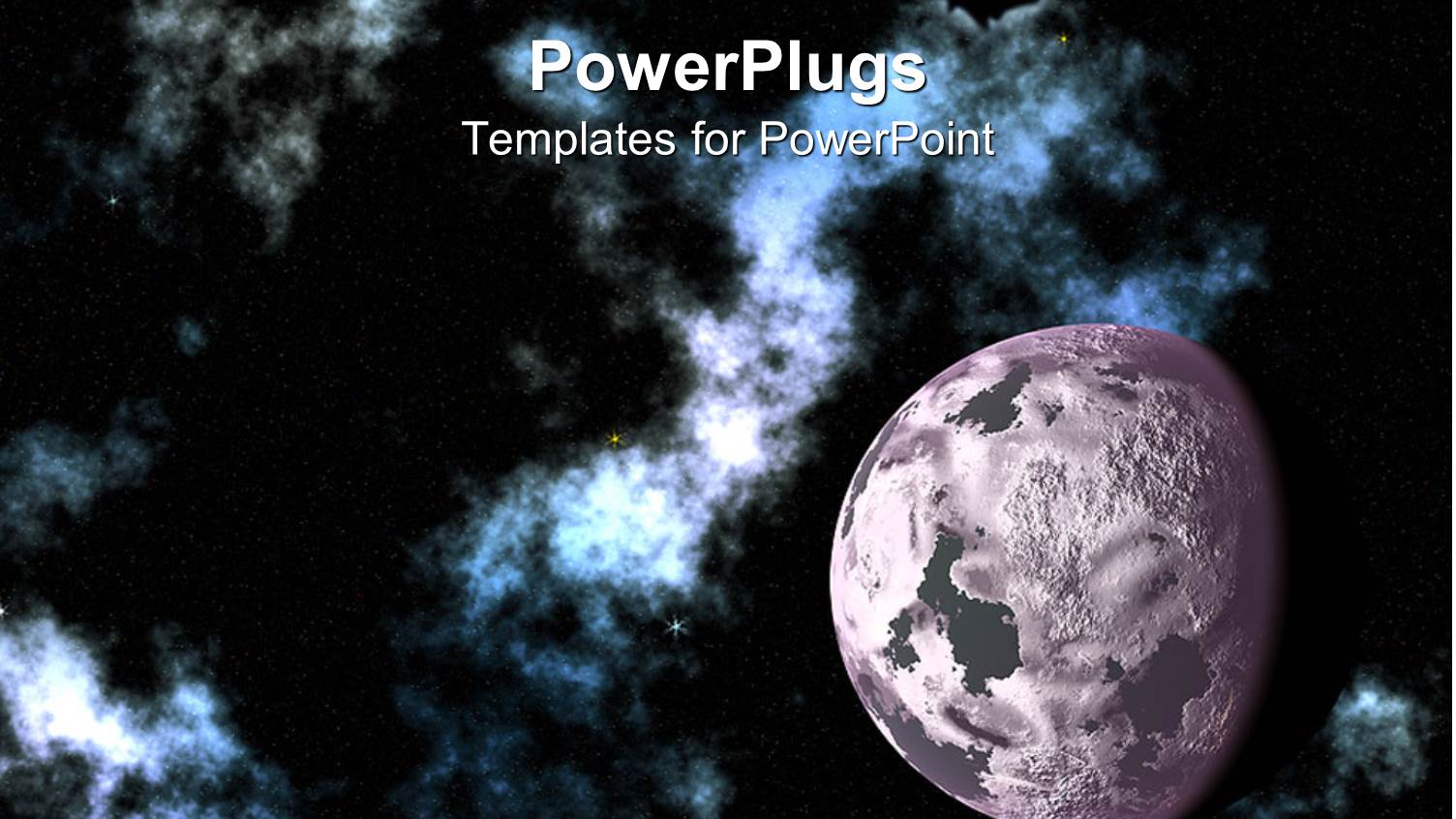 Depiction of the Moon in Space, with Galaxy and Stars on Dark Background