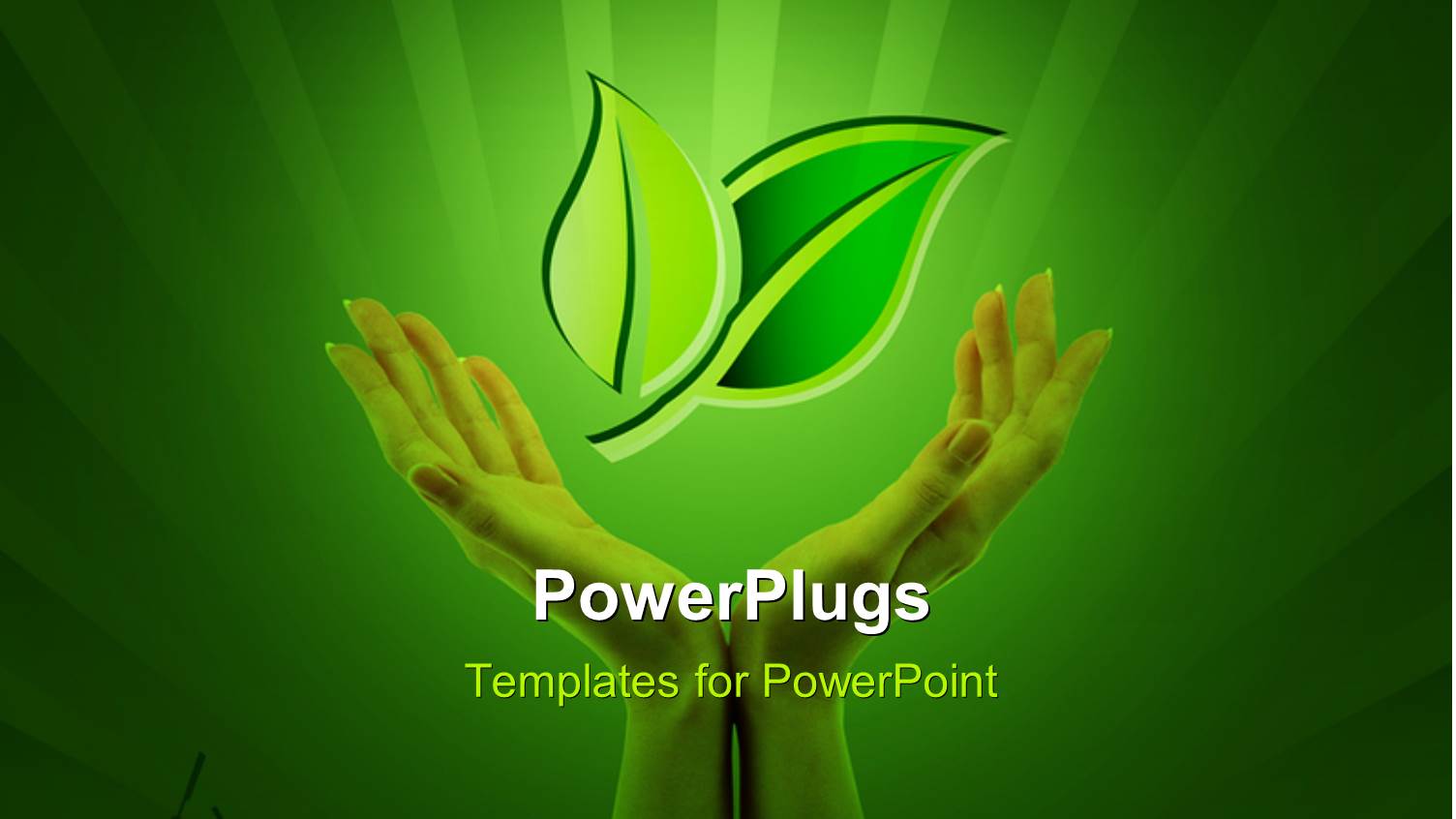 Depiction of Nature with Hands Protecting Falling Leaves