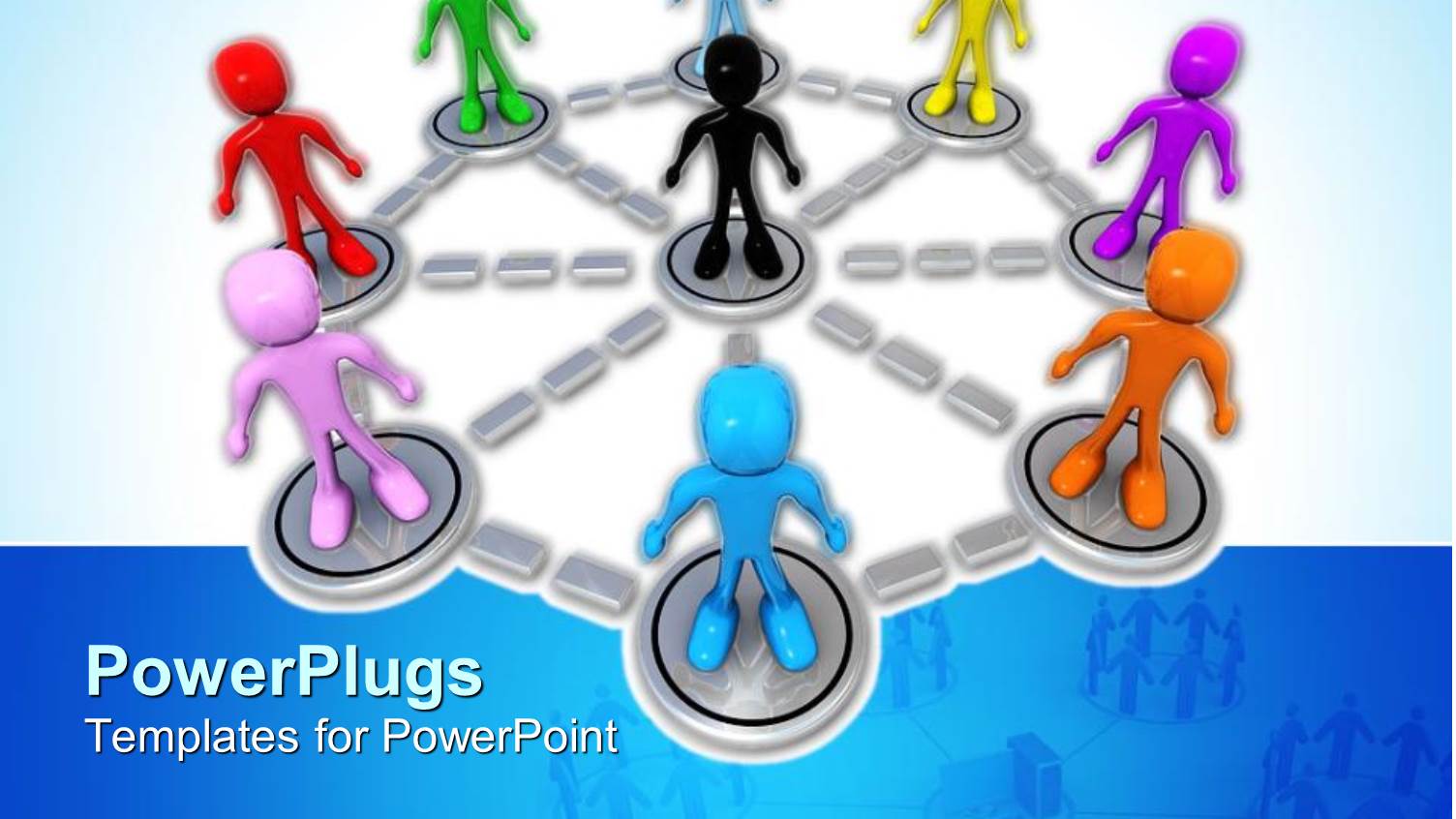 Depiction of Networking with Colored Men on Star Network Topology