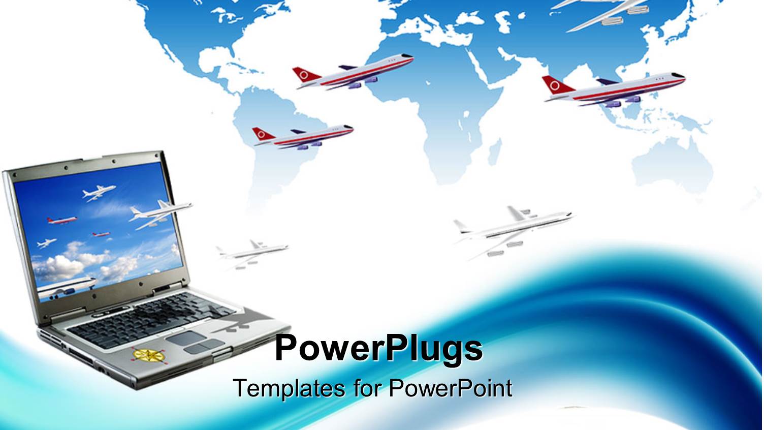 a Depiction of a Number of Airplanes and a Laptop