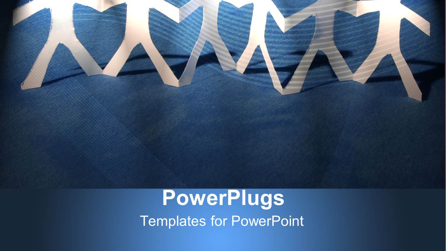 Depiction of Paper Cut People Holding Hands on a Blue Background