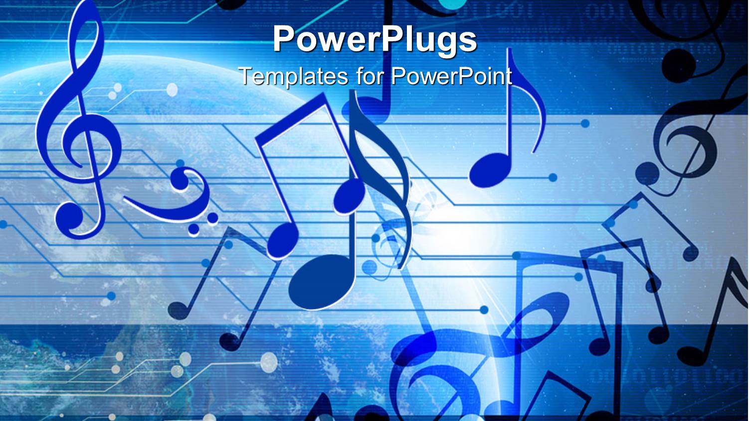 the Depiction of Planets in the Background and Music Signs in Front