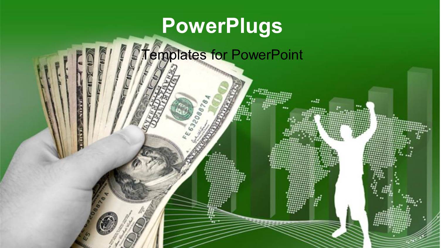 Depiction of Profit with Dollar Bills in Hand and Chart in Background