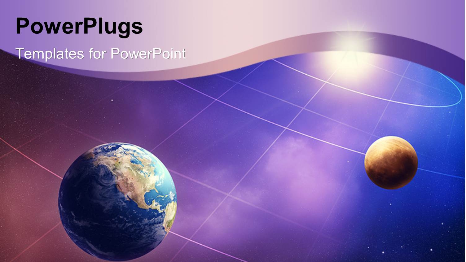 Depiction of the Solar System with Earth Globe and Moon