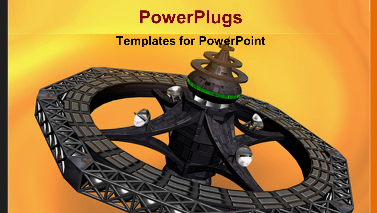 Depiction of Space Station with Four Space Ships