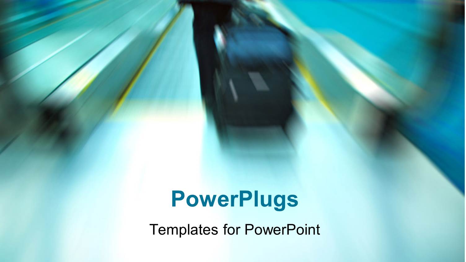 Depiction of Speed with Traveller Moving Luggage Through Airport Terminal 