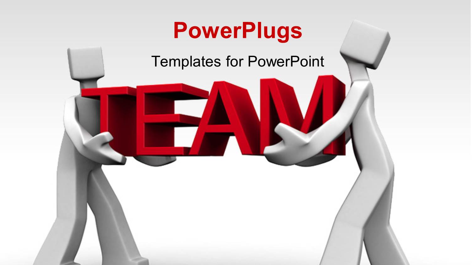 Depiction of Teamwork with Two Men Carrying the Word TEAM