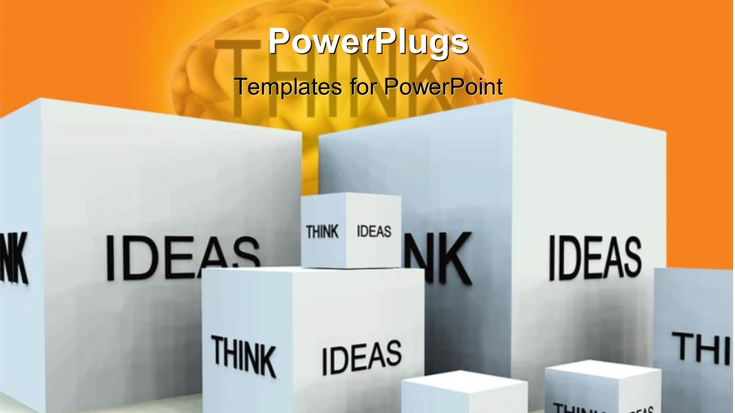 Depiction of Thoughts and IDEAS with White Cubes and Human Brain