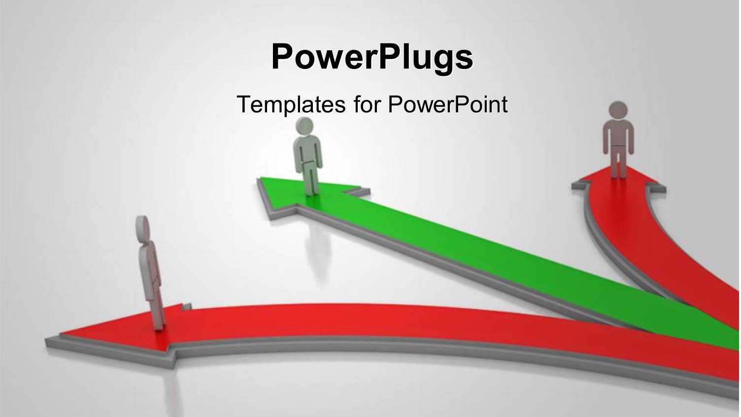Depiction of Three Men Taking Different Paths with One the Right Path