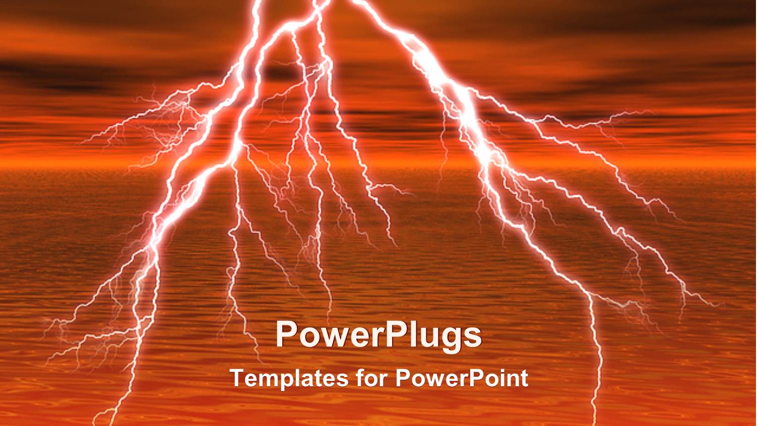 Depiction of Thunderstorm with Lightening Over Sea Surface and Cloudy Sky 