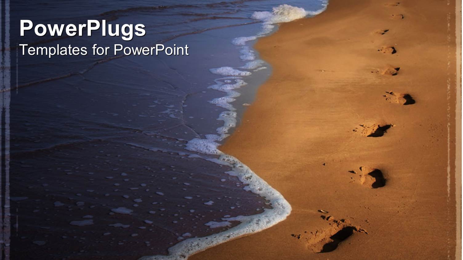 the Depiction of a Tide and Footprints on the Beach