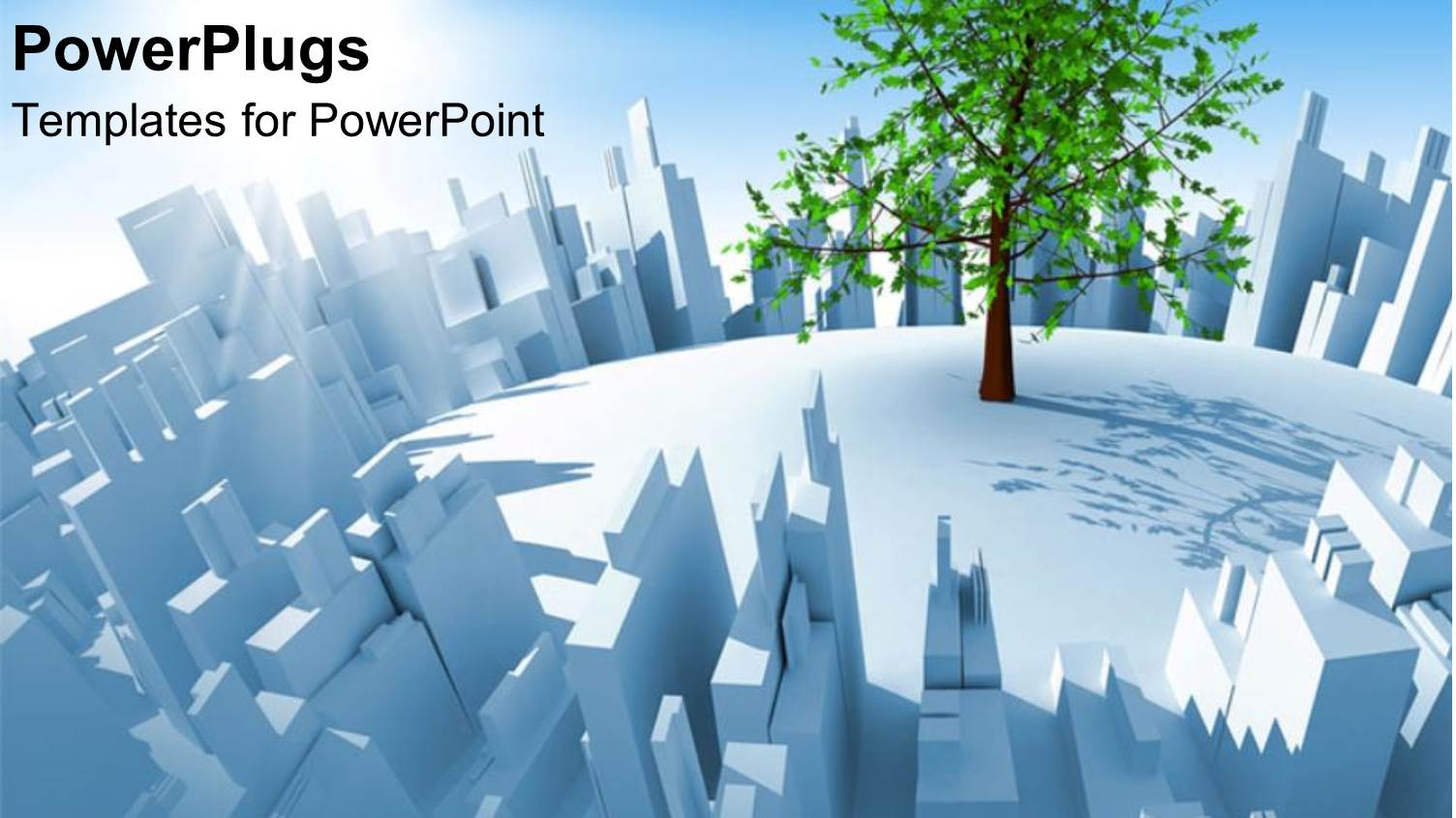 a Depiction of a Tree Surrounded by Various Buildings