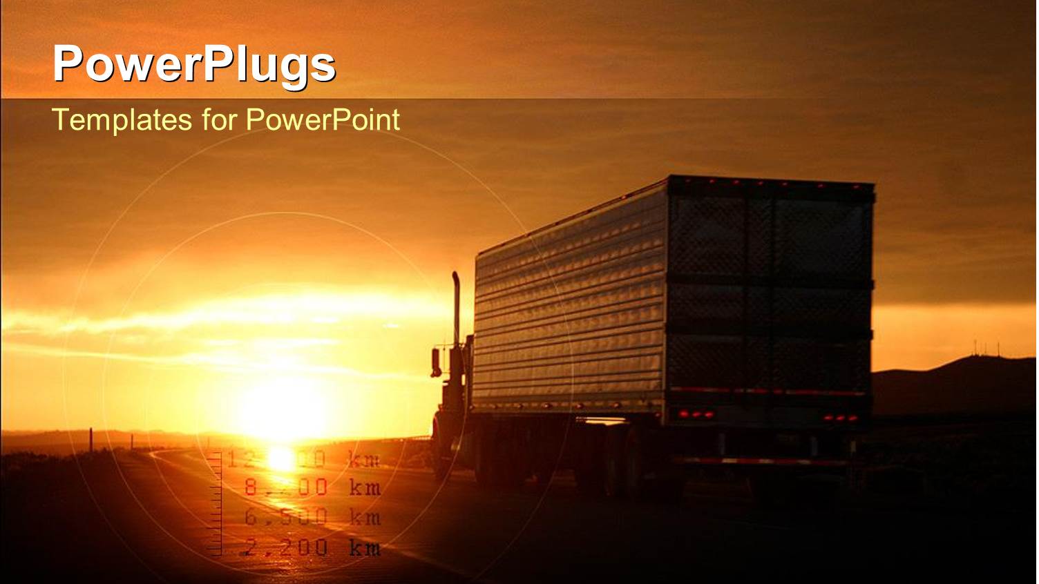 the Depiction of a Truck Going on a Road with Sun in the Background