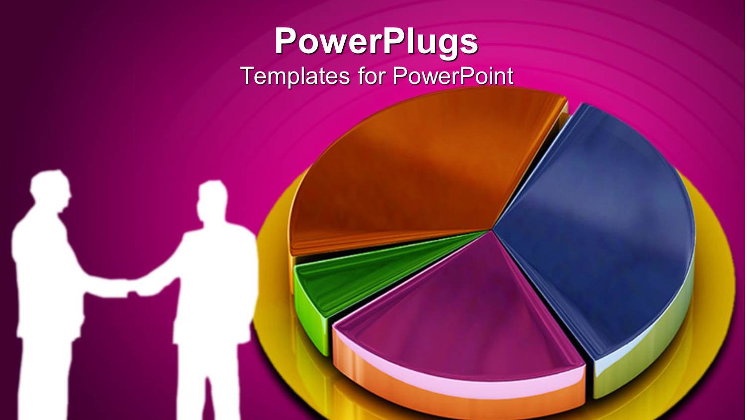 Depiction of Two Business People Shaking Hands Beside a Colorful Bar Chart