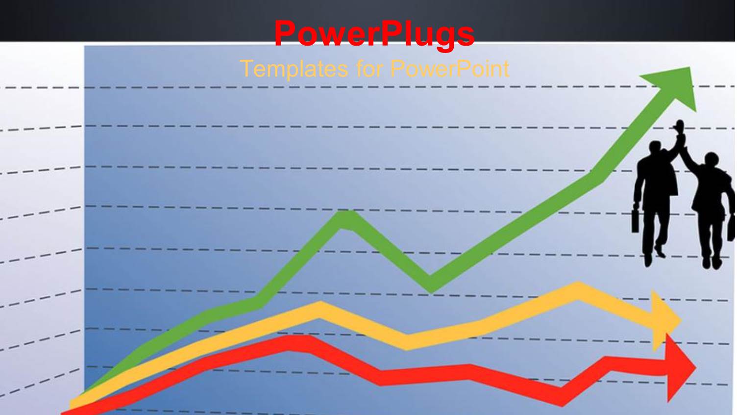 Depiction of Two Humans Holding Brief Cases and Three Arrows