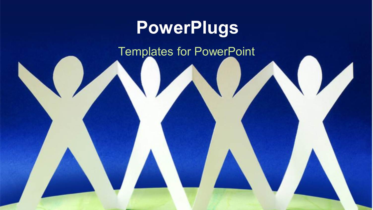 Depiction of Unity as Four Paper Men Hold Hands on Globe